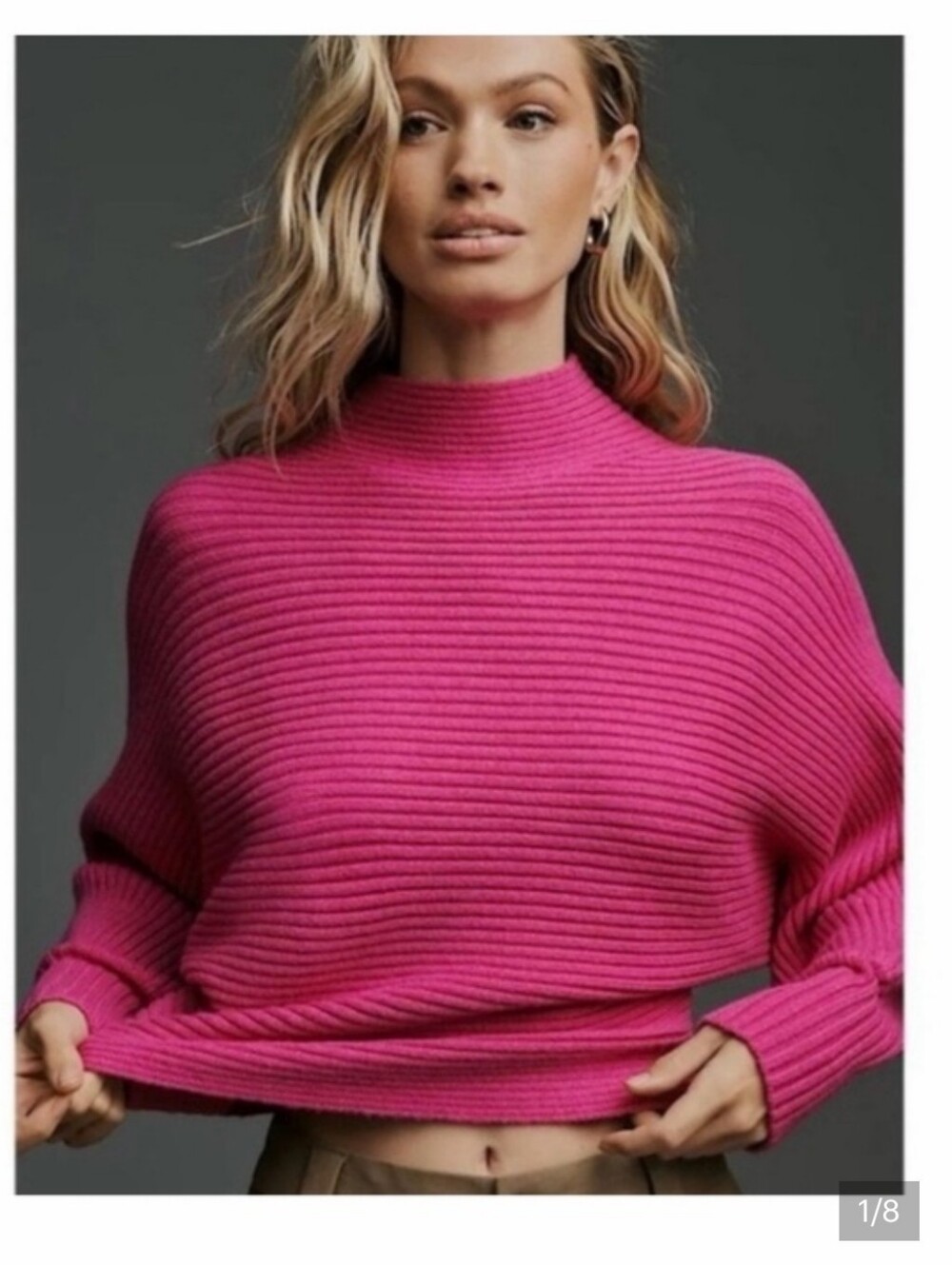 Anthropologie‎ The Kendall Pink Mock-Neck Women's Sweater Size Medium